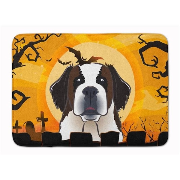 Carolines Treasures Carolines Treasures BB1804RUG Halloween Saint Bernard Machine Washable Memory Foam Mat BB1804RUG - main
